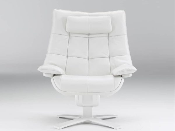 Natuzzi Re-Vive Quilted Queen White Recliner