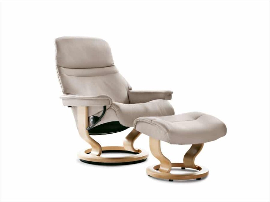 Stressless® Sunrise Classic Recliner with Ottoman - Image 2