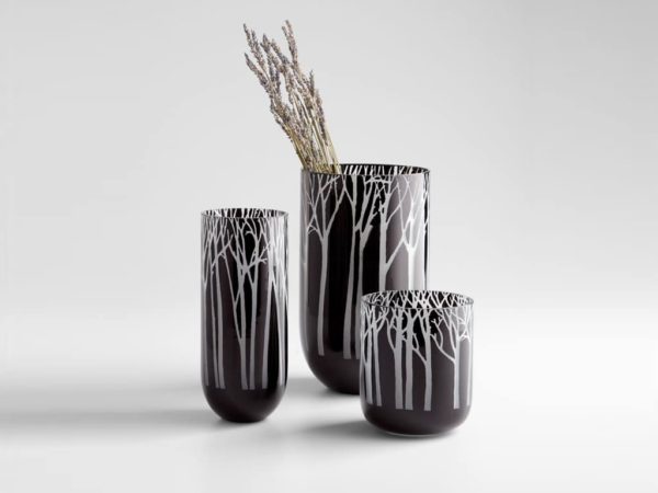 Cyan Obsidian Forest Vase LRG