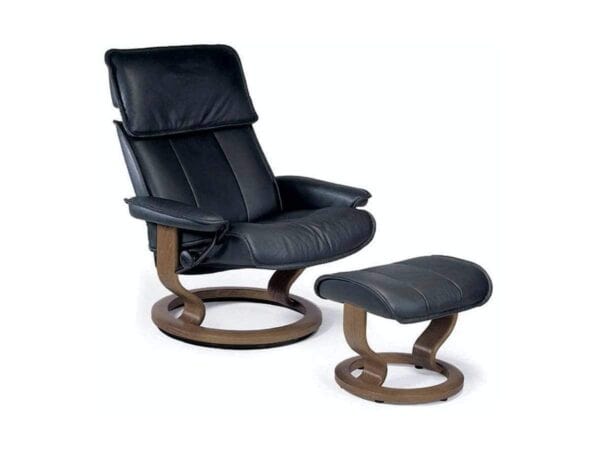 Stressless Admiral Recliner with Ottoman Classic Base and Paloma Leather