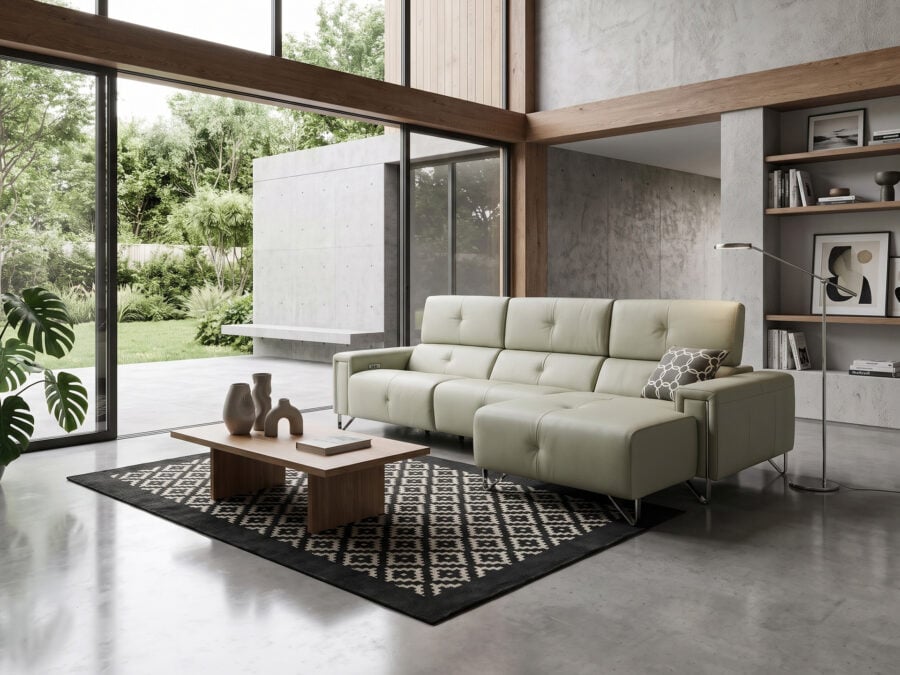 Estro Milano Emy Power Sectional with Chaise