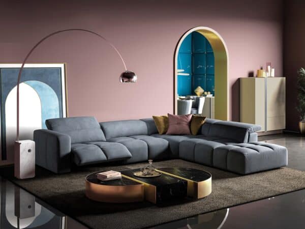 Estro Milano Madison 5pc Sectional Blue Pacific -lifestyle