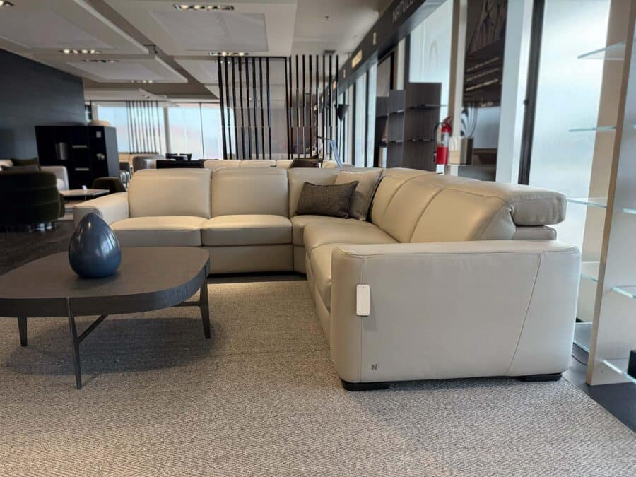 Natuzzi Italia Diesis 5pc Power Sectional Light Grey 2