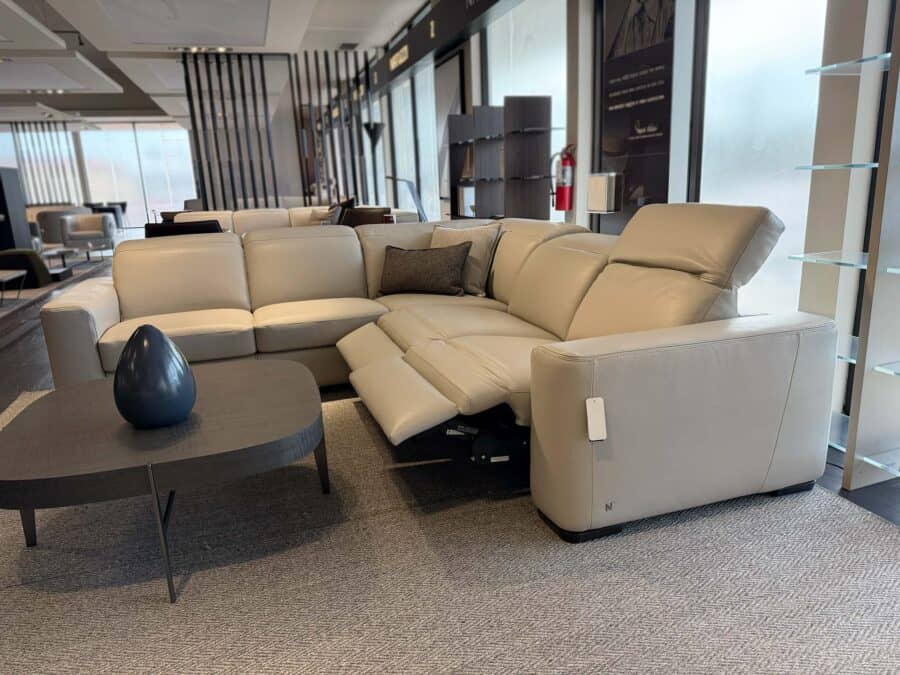 Natuzzi Italia Diesis 5pc Power Sectional Light Grey 3