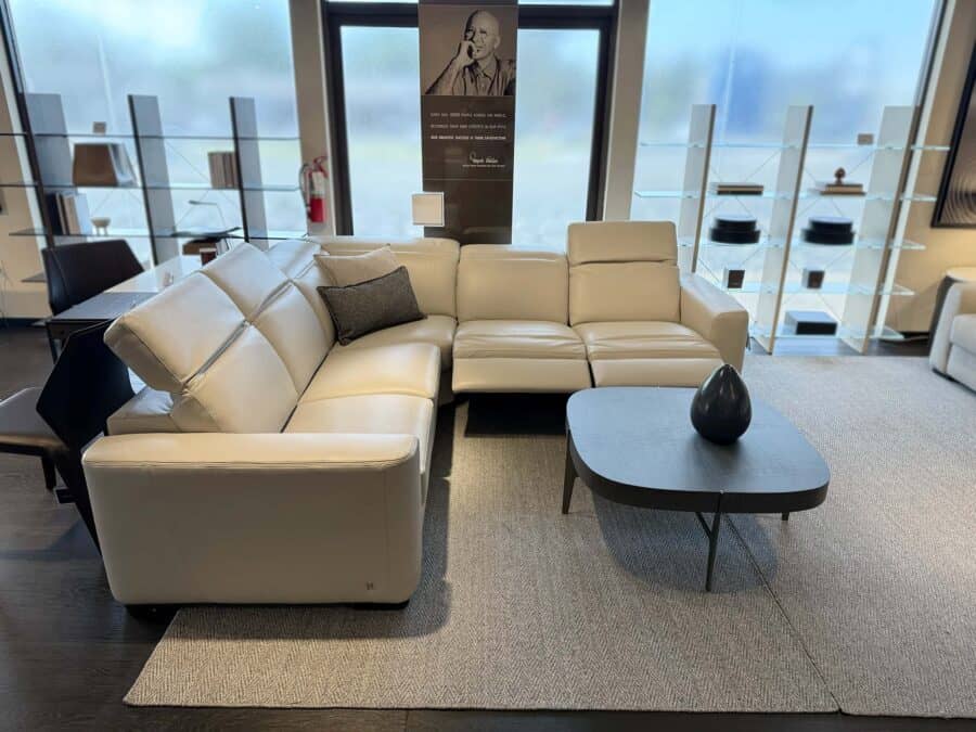Natuzzi Italia Diesis 5pc Power Sectional Light Grey 4
