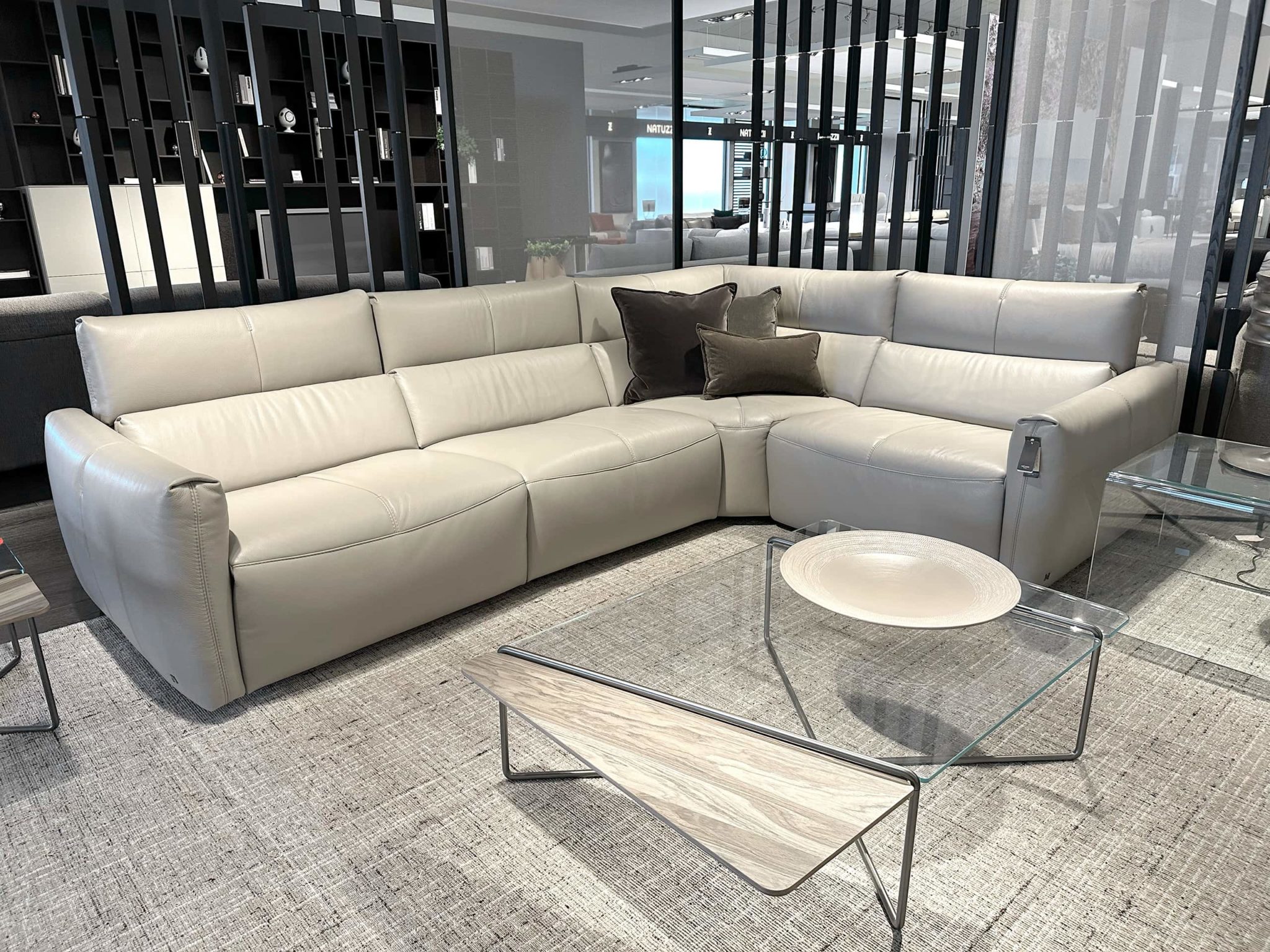 Natuzzi Italia Galaxy 4pc Sectional Light Grey - Furnitalia ...