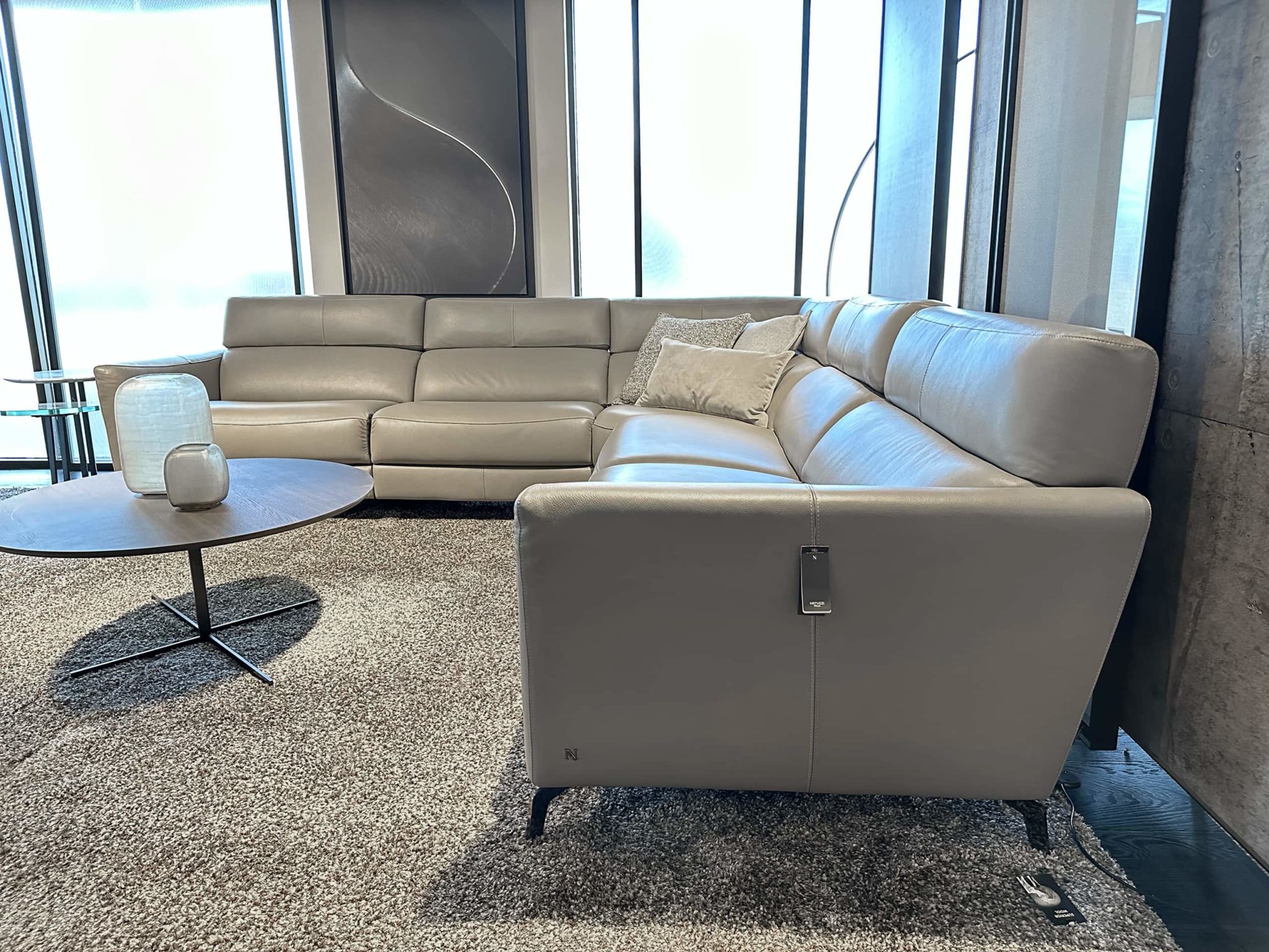 Natuzzi Italia Stan 5pc Sectional Grey - Furnitalia | Contemporary ...