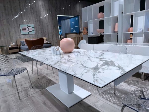calligaris echo ext table white marble
