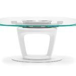 calligaris orbital ext table glass top