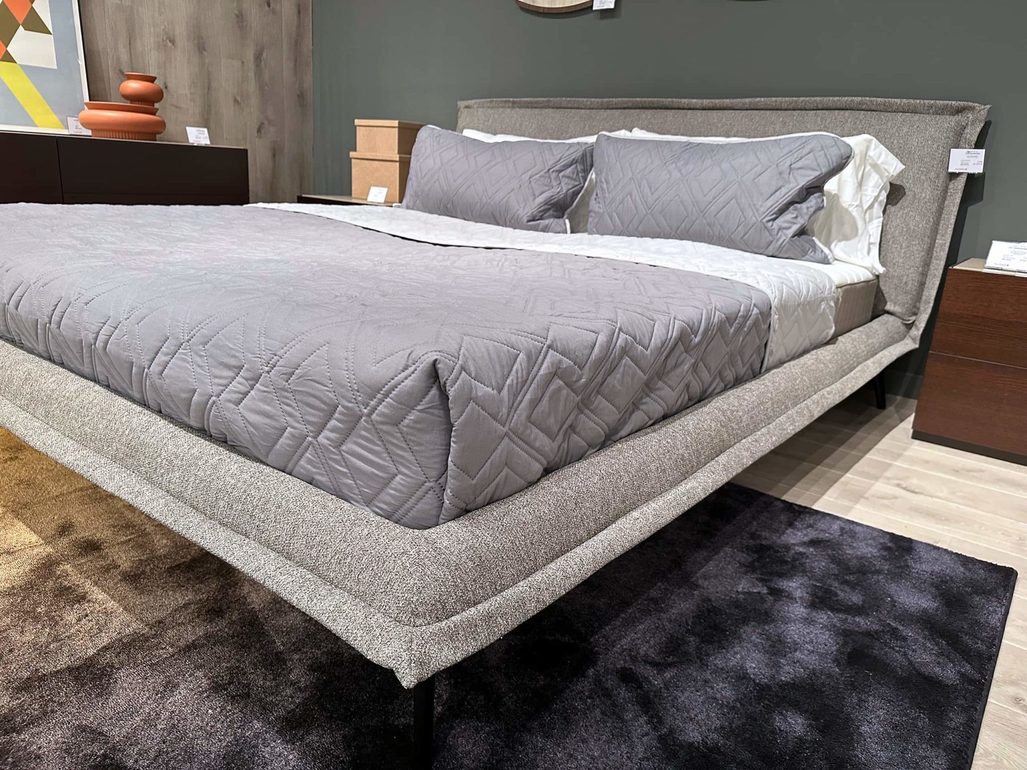 Calligaris Fluff King Bed Grey - Furnitalia | Contemporary Italian ...