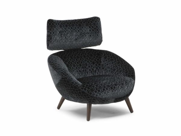 Natuzzi Italia Luna Armchair Black Fabric