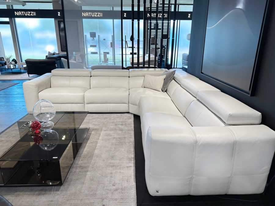 Natuzzi Italia Balance 5pc Sectional Cold White 4