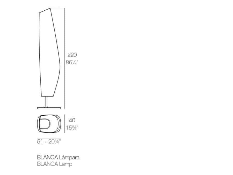 Vondom - BLANCA outdoor floor lamp schematics