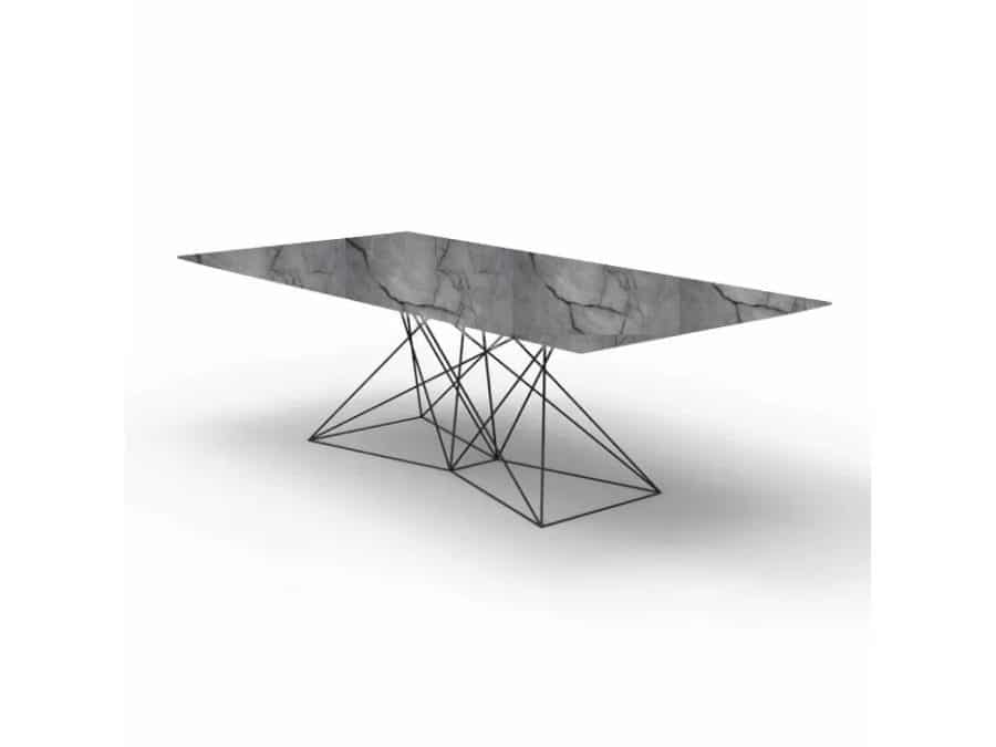 Vondom - FAZ Outdoor Dining Table Stainless Steel with Grey Top