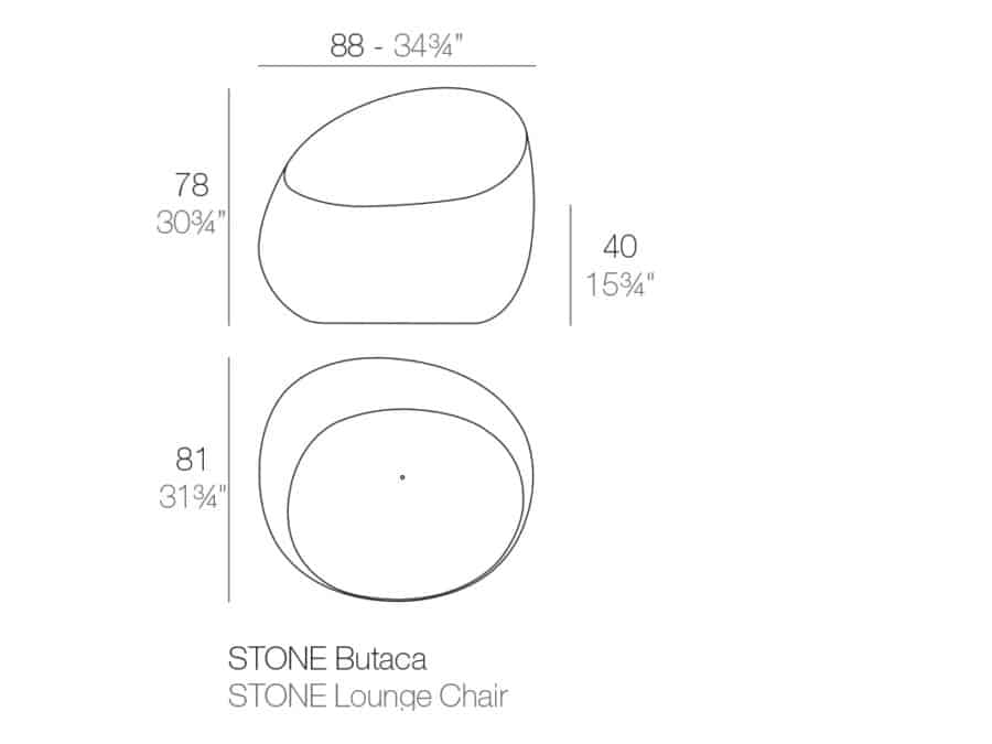 Vondom - STONE lounge chair schematics