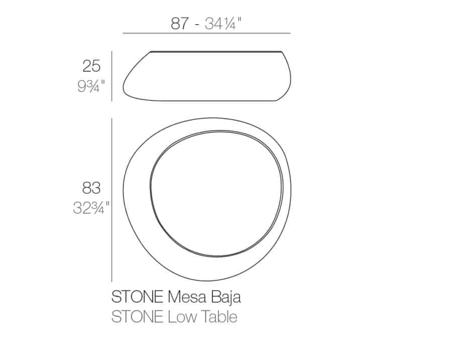 Vondom STONE table schematics