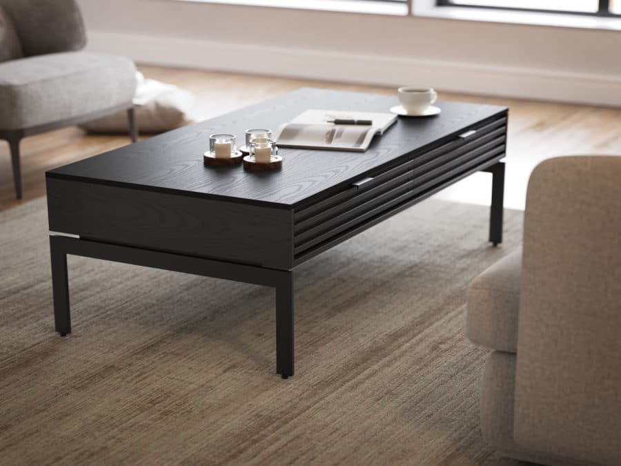 BDI Cora Coffee Table 1172 Ebonized Ash modern wood occasional table