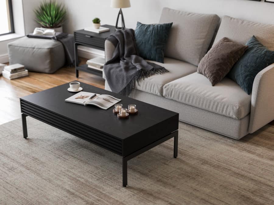 BDI Cora Coffee Table 1172 Ebonized Ash modern wood occasional table