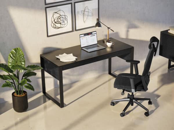 BDI Corridor desk 6501 Charcoal Stained Ash modern office furniture