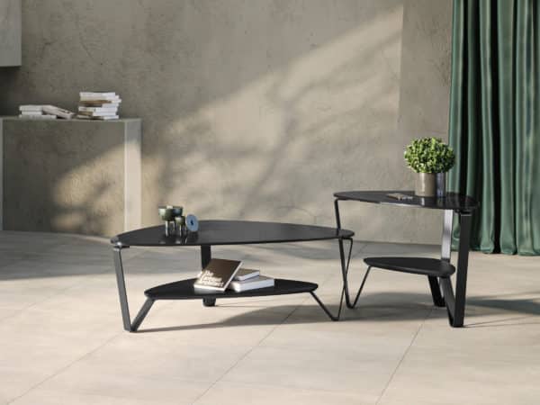 BDI Dino Small Coffee Table 1364 & End Table 1367 Ebonized Ash contemporary coffee tables