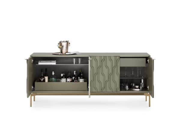 BDI Mesa credenza 7639 moss brushed brass contemporary storage console