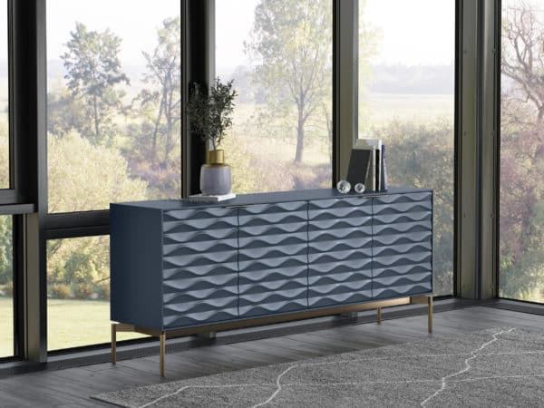 BDI Ripple credenza 7629 Ocean brushed Brass modern storage cabinet