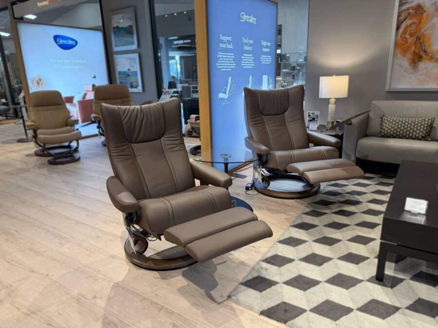 Stressless Wing Power Collection Paloma Chestnut Walnut Base