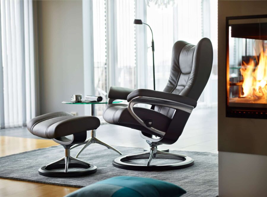 Stressless Wing Chair with Ottoman