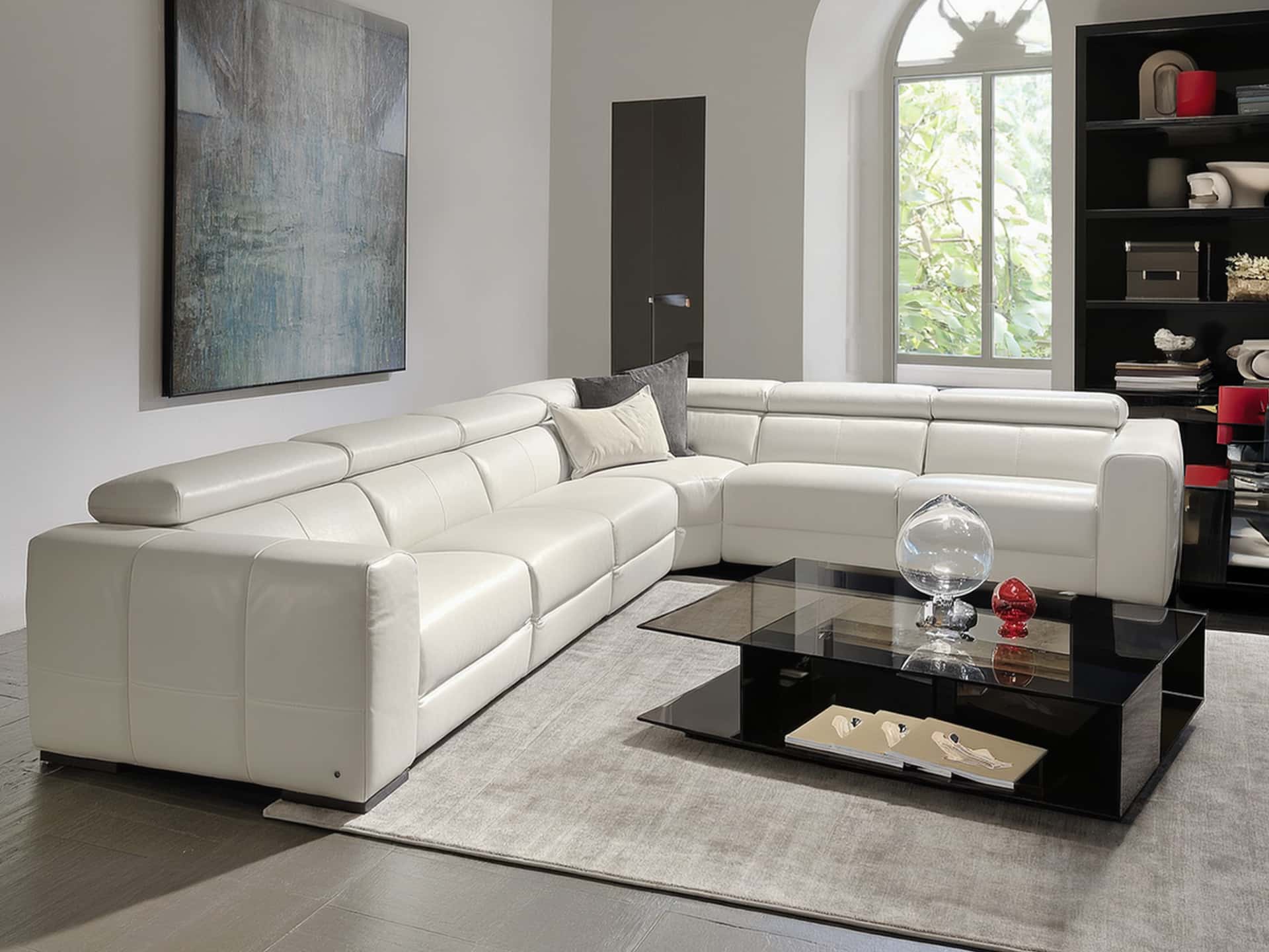 Natuzzi Italia Balance 5pc Power Sectional Cold White
