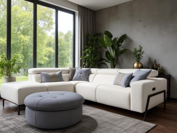 Estro Milano Claire Sectional White