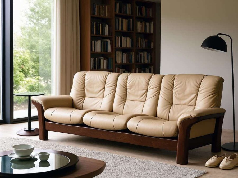 Stressless Buckingham 3-seat sofa low-back Paloma Sand - room view