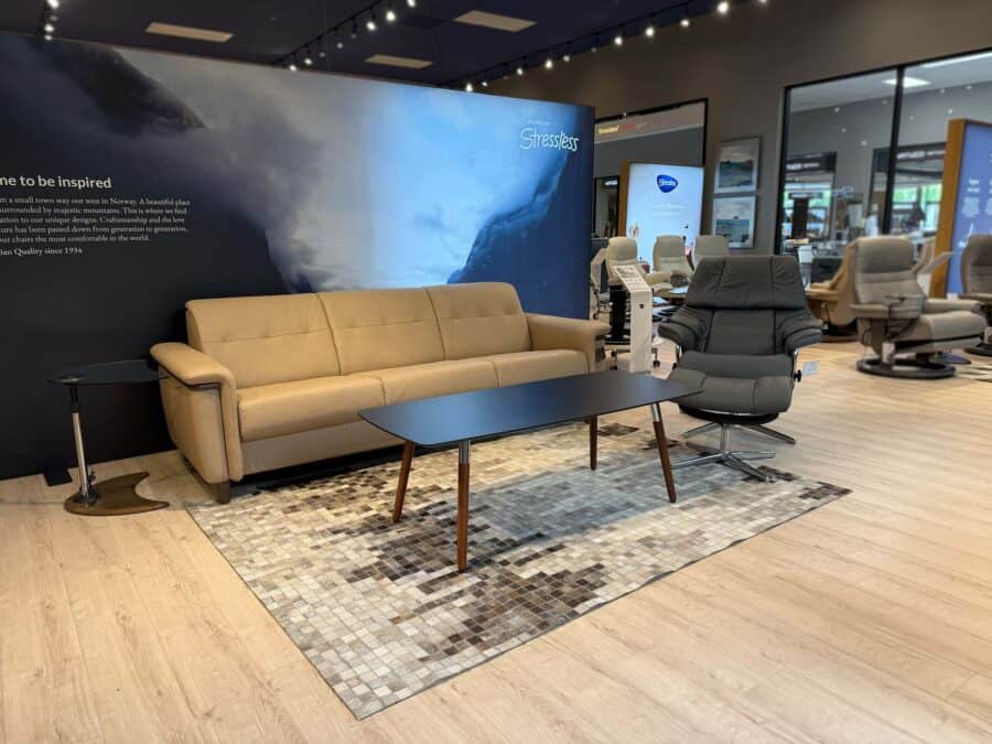 Stressless Flora Sofa Paloma Sand Wood Arms 5