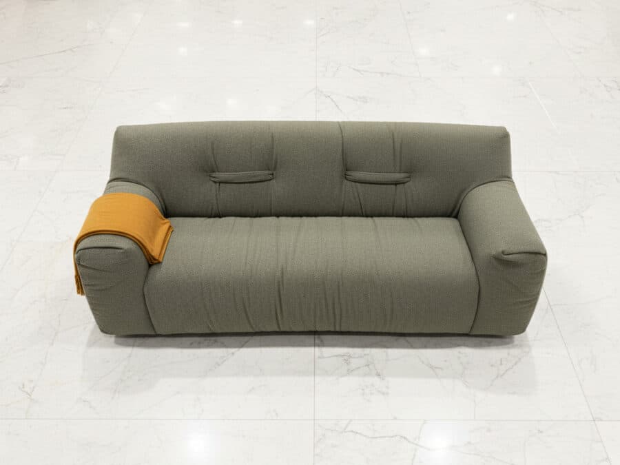 Natuzzi Italia Argo Sofa Mud Color Fabric - flatlay