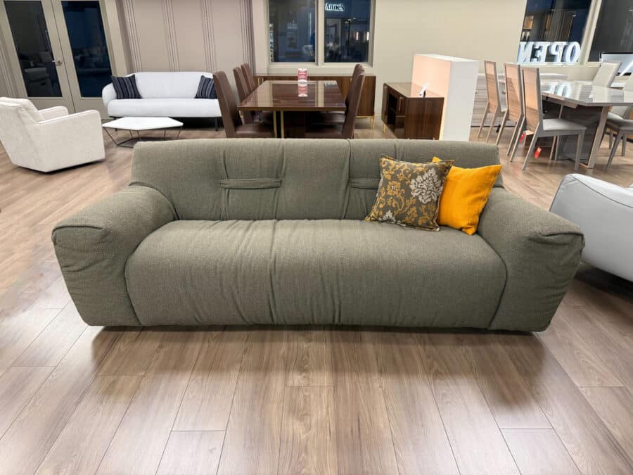 Natuzzi Italia Argo Sofa Mud Color Fabric - showroom view 2