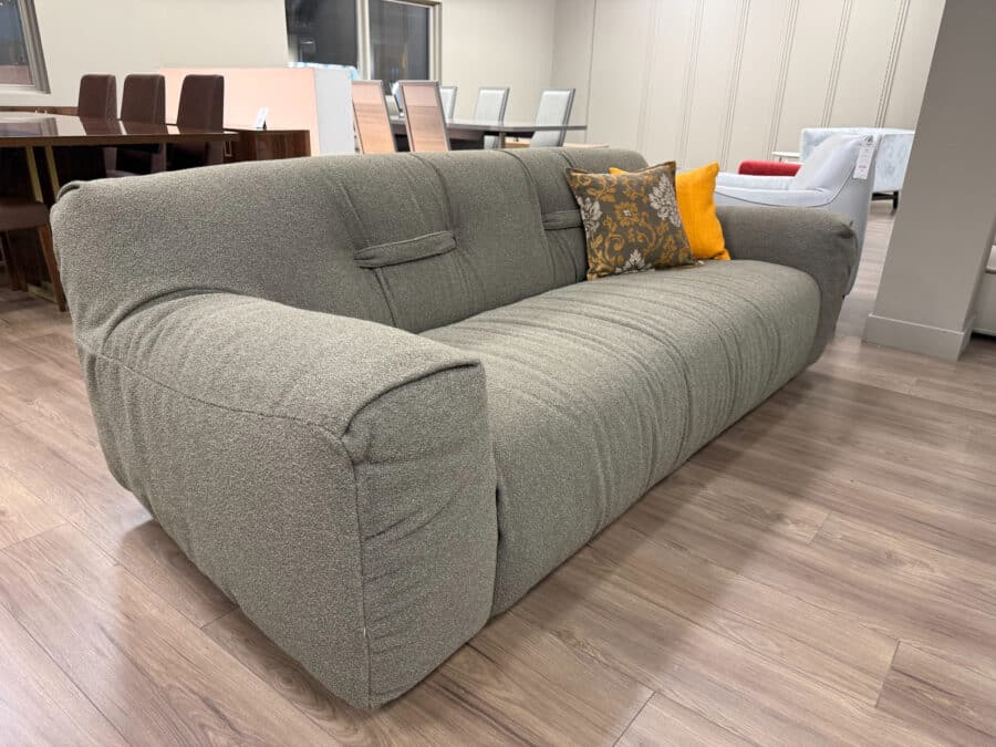 Natuzzi Italia Argo Sofa Mud Color Fabric - showroom view 3