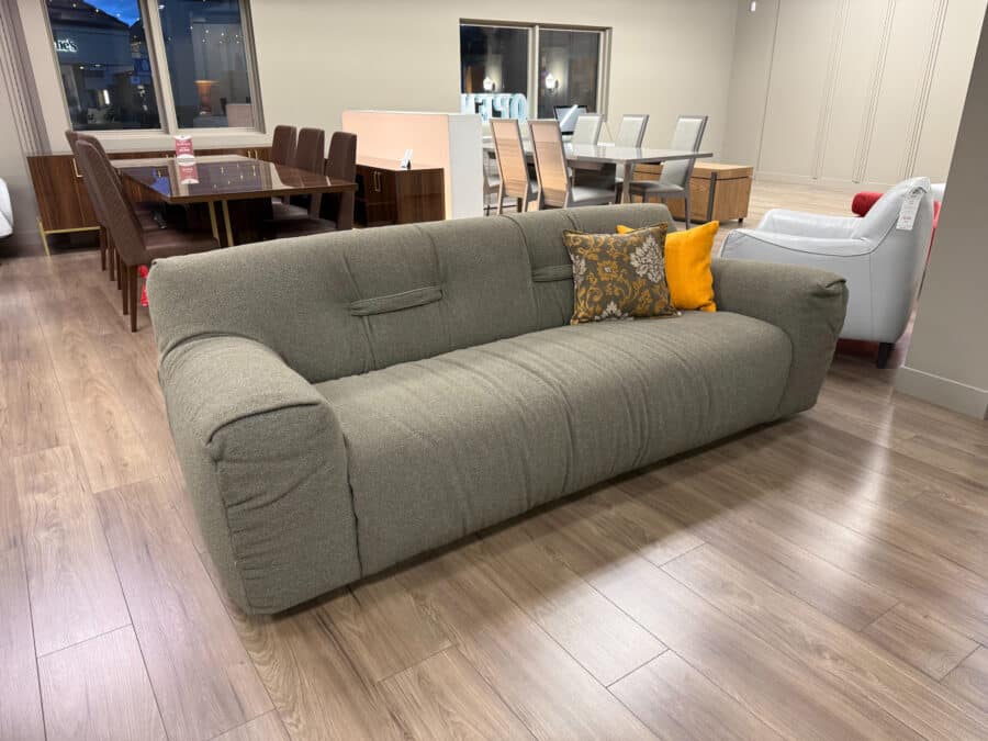 Natuzzi Italia Argo Sofa Mud Color Fabric - showroom view