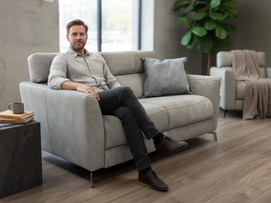Natuzzi Italia Stan Power loveseat Taupe - contextual