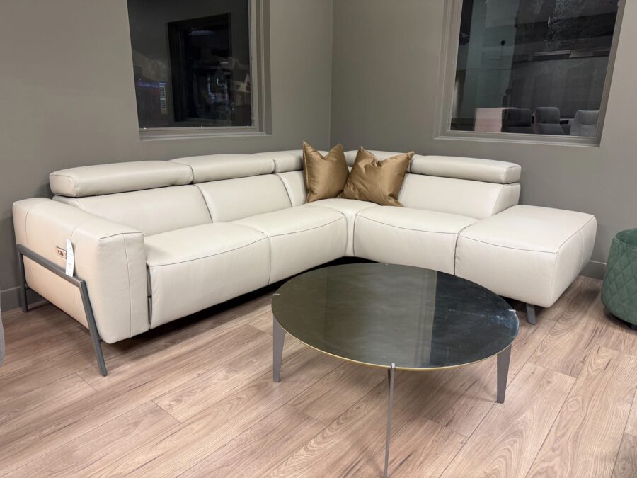 Estro Milano Claire R Power Sectional Dark Beige
