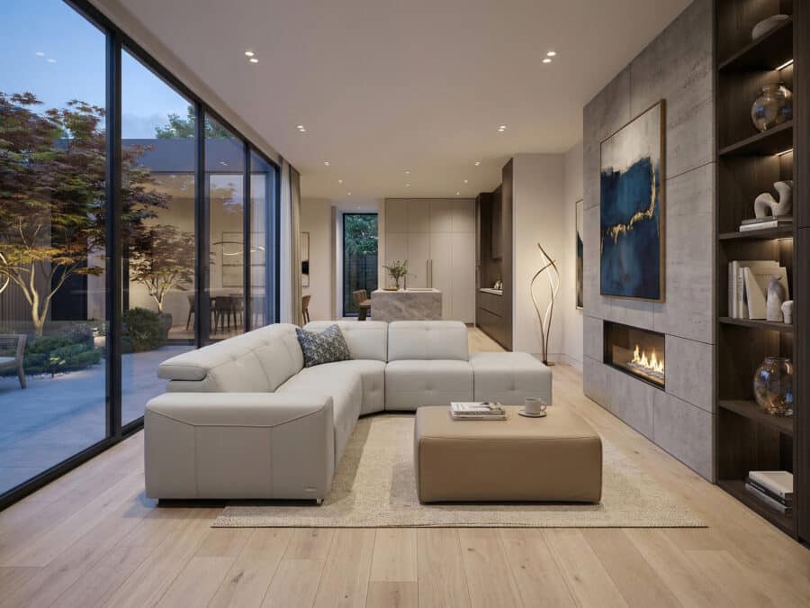 Estro Milano - Milano 4pc Leather Power Sectional Ice - contextual view 2