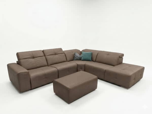 Estro Milano - Milano 4pc Leather Power Sectional Mud - studio view
