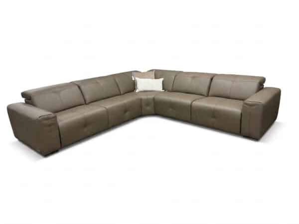 Estro Milano - Milano 5pc Leather Power Sectional Mud - studio view