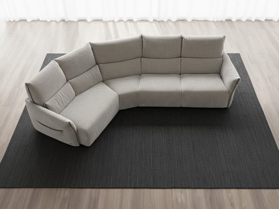 Natuzzi Italia Wellbe 4pc Power Sectional Tan -- flatlay