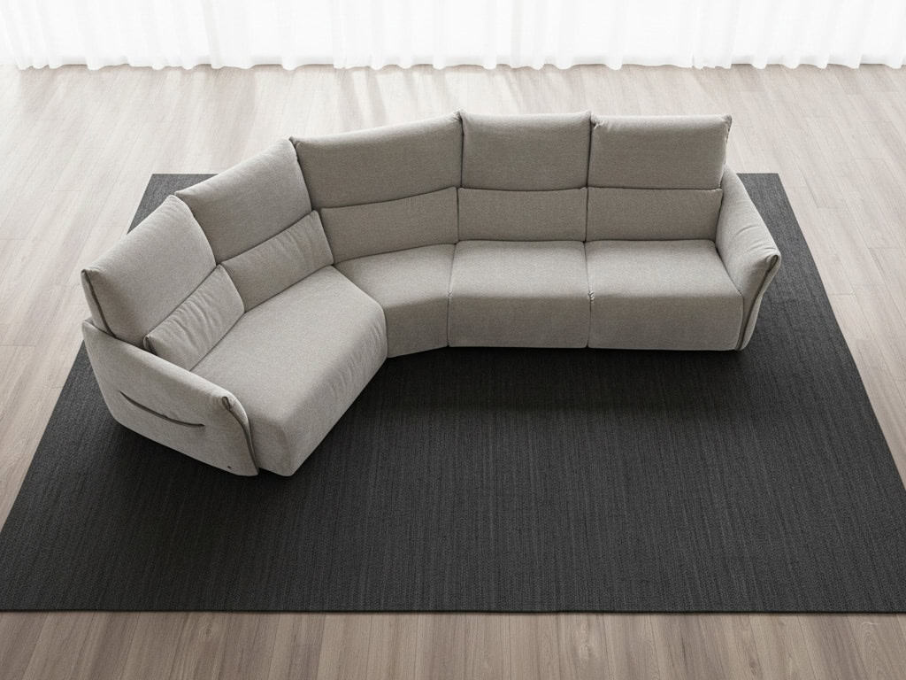 Natuzzi Italia Wellbe 4pc Power Sectional Tan -- flatlay