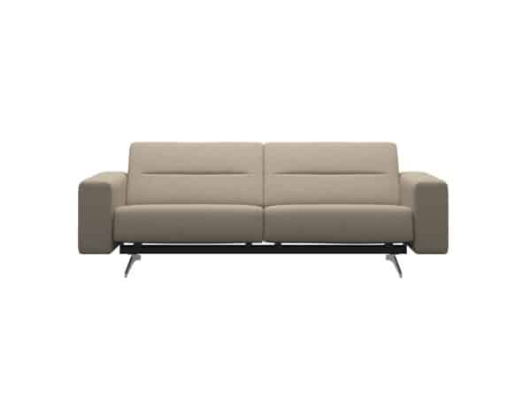 Stressless Stella 2.5-seat sofa Silver Grey Paloma Leather Matte Black Metal Feet