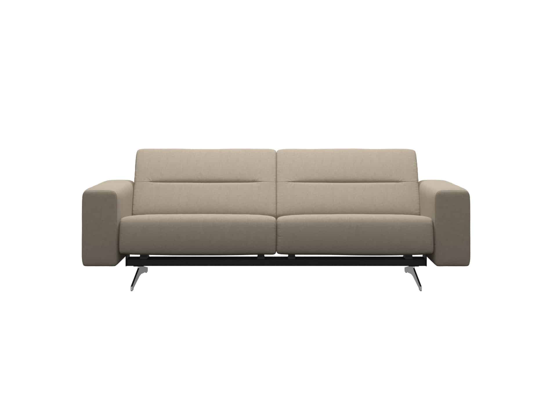 Stressless Stella 2.5-seat sofa Silver Grey Paloma Leather Matte Black Metal Feet