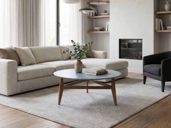 Natuzzi Editions Plettro Central Table Blue Stained Walnut