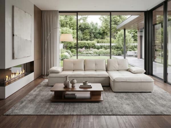 Natuzzi Editions Pixel Long Sofa with Sliding Backrests and Terminal