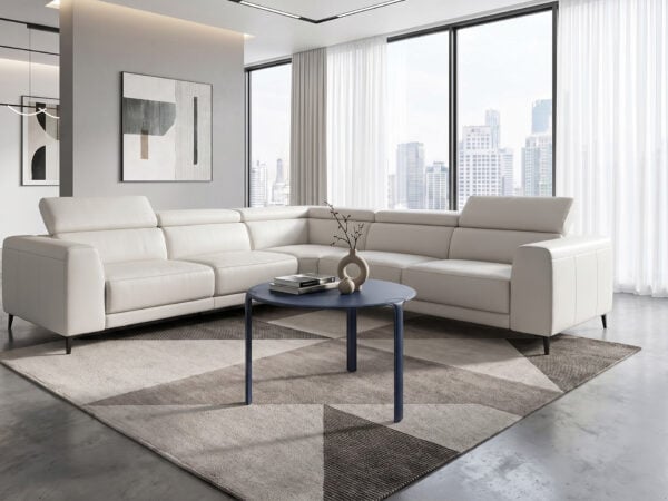 Natuzzi Italia Album Round Leather Corner Table
