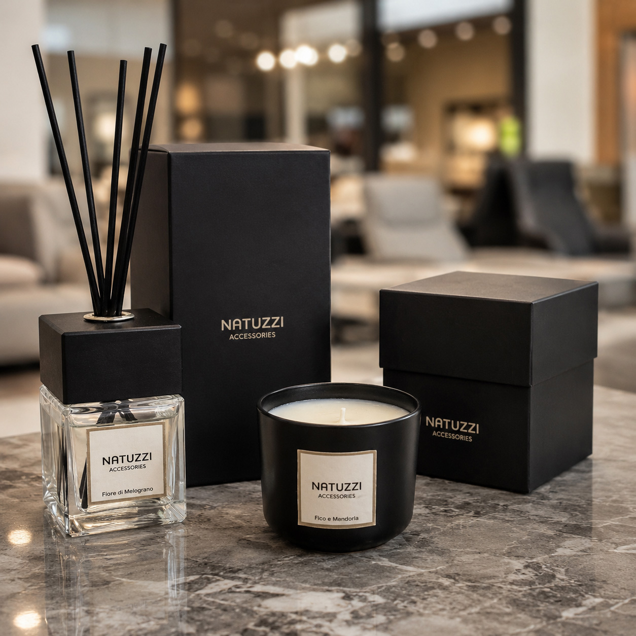Furnitalia Showroom Sacramento Italian Design Promo Gift Natuzzi Italia Diffusor or Candle