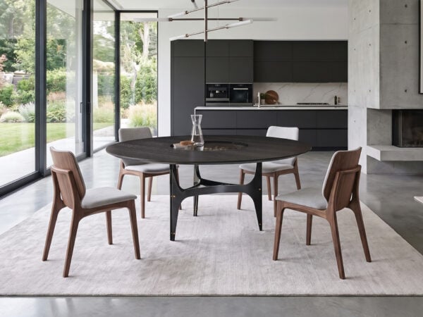 Bontempi - Universe Round Table Charcoal with Glass Ring